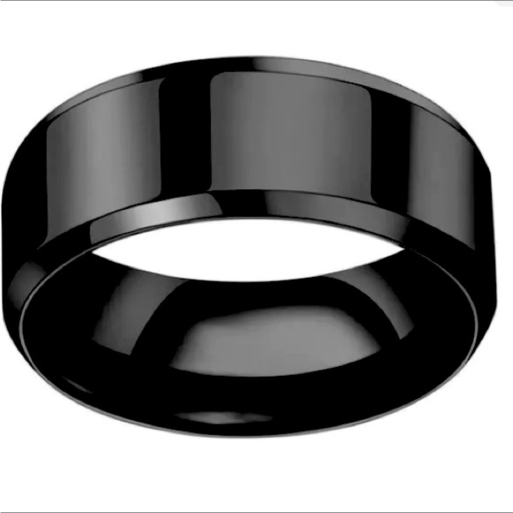 Men’s Black Stainless Steel Wedding engagement Band Ring